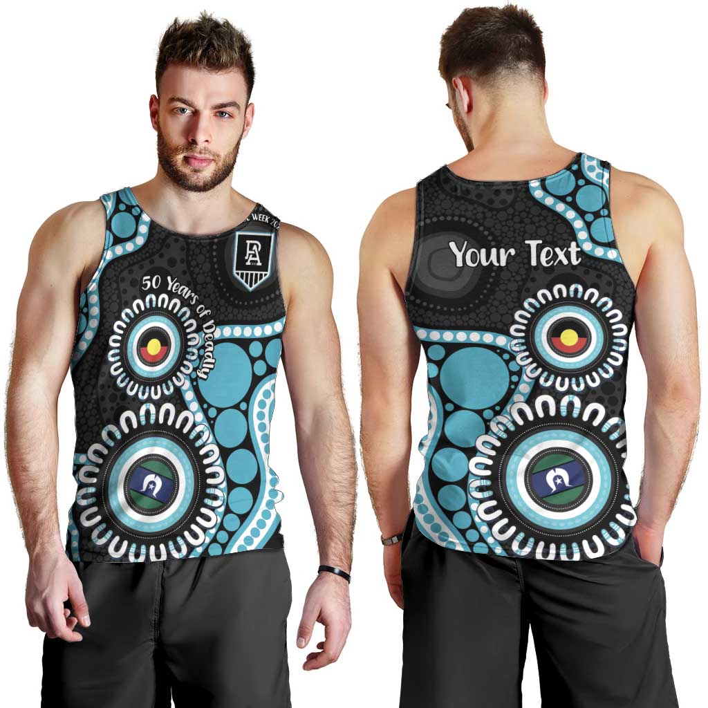Port Adelaide NAIDOC 2026 Personalised Men Tank Top 50 Years of Deadly Aboriginal Art