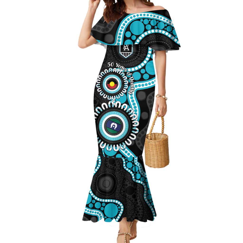 Port Adelaide NAIDOC 2026 Personalised Mermaid Dress 50 Years of Deadly Aboriginal Art
