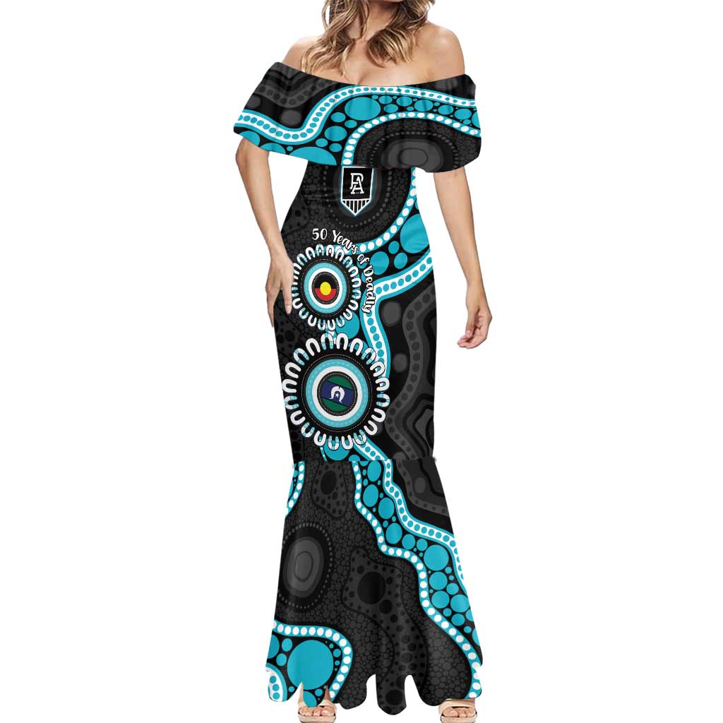 Port Adelaide NAIDOC 2026 Personalised Mermaid Dress 50 Years of Deadly Aboriginal Art