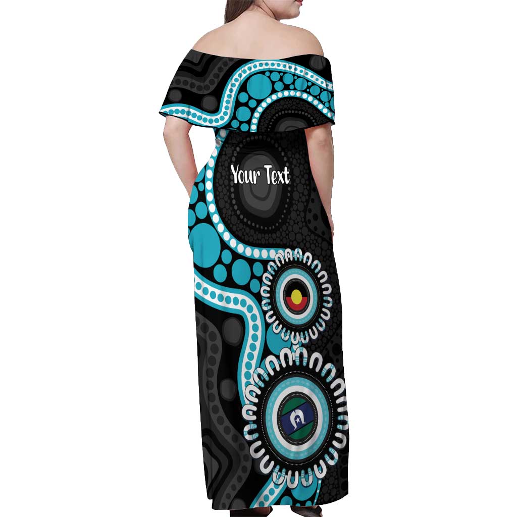 Port Adelaide NAIDOC 2026 Personalised Off Shoulder Maxi Dress 50 Years of Deadly Aboriginal Art