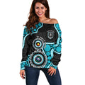 Port Adelaide NAIDOC 2026 Personalised Off Shoulder Sweater 50 Years of Deadly Aboriginal Art