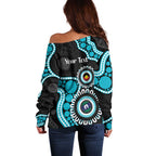 Port Adelaide NAIDOC 2026 Personalised Off Shoulder Sweater 50 Years of Deadly Aboriginal Art