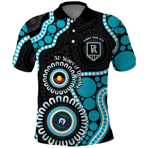 Port Adelaide NAIDOC 2026 Personalised Polo Shirt 50 Years of Deadly Aboriginal Art