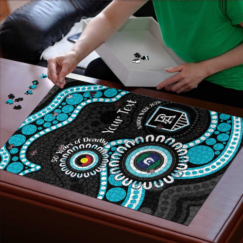 Port Adelaide NAIDOC 2026 Personalised Puzzle 50 Years of Deadly Aboriginal Art