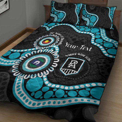 Port Adelaide NAIDOC 2026 Personalised Quilt Bed Set 50 Years of Deadly Aboriginal Art