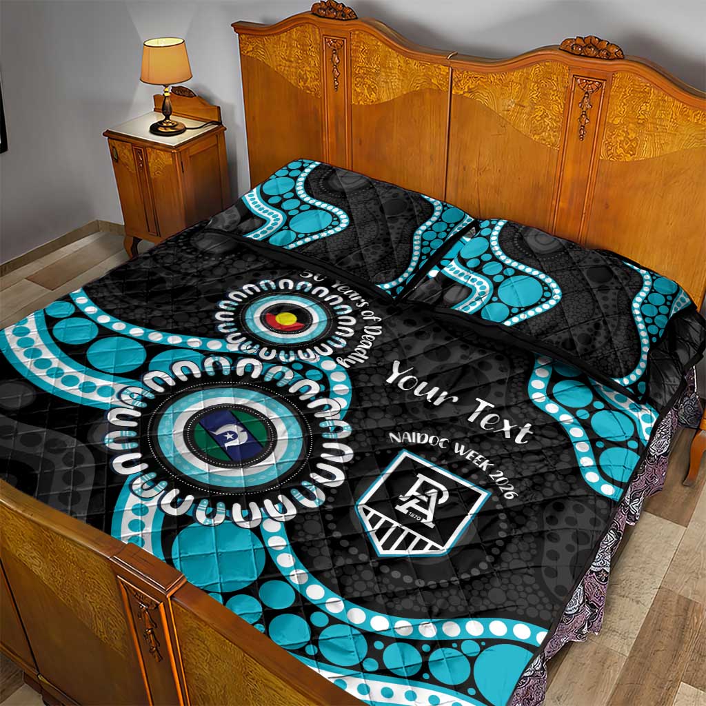 Port Adelaide NAIDOC 2026 Personalised Quilt Bed Set 50 Years of Deadly Aboriginal Art