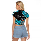 Port Adelaide NAIDOC 2026 Personalised Raglan Cropped T Shirt 50 Years of Deadly Aboriginal Art