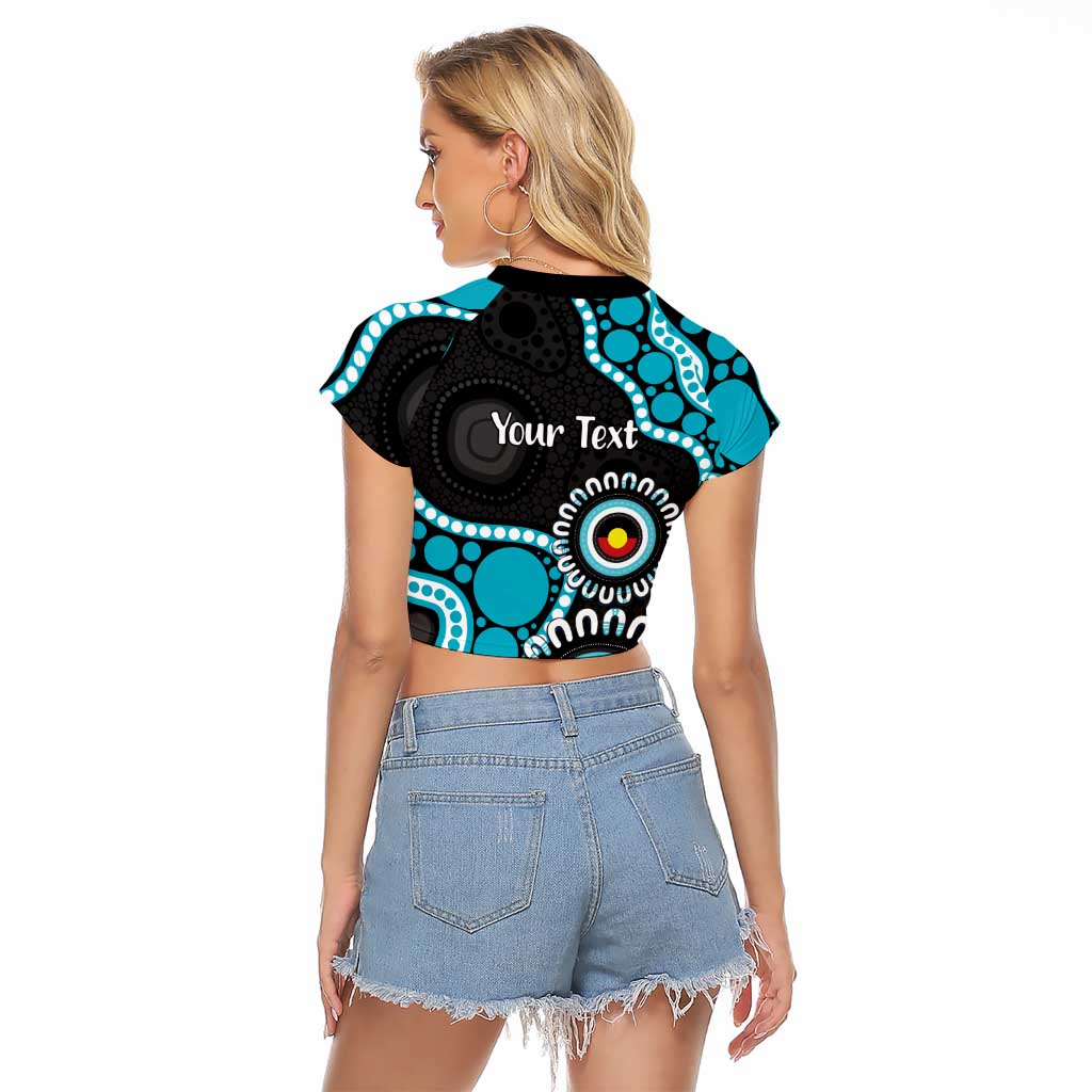 Port Adelaide NAIDOC 2026 Personalised Raglan Cropped T Shirt 50 Years of Deadly Aboriginal Art