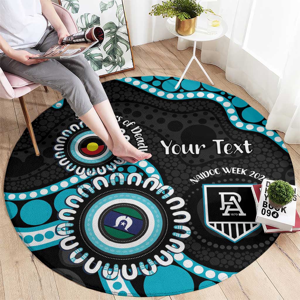 Port Adelaide NAIDOC 2026 Personalised Round Carpet 50 Years of Deadly Aboriginal Art