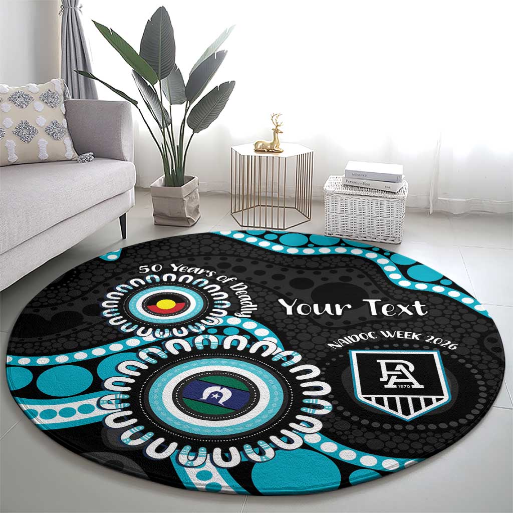 Port Adelaide NAIDOC 2026 Personalised Round Carpet 50 Years of Deadly Aboriginal Art