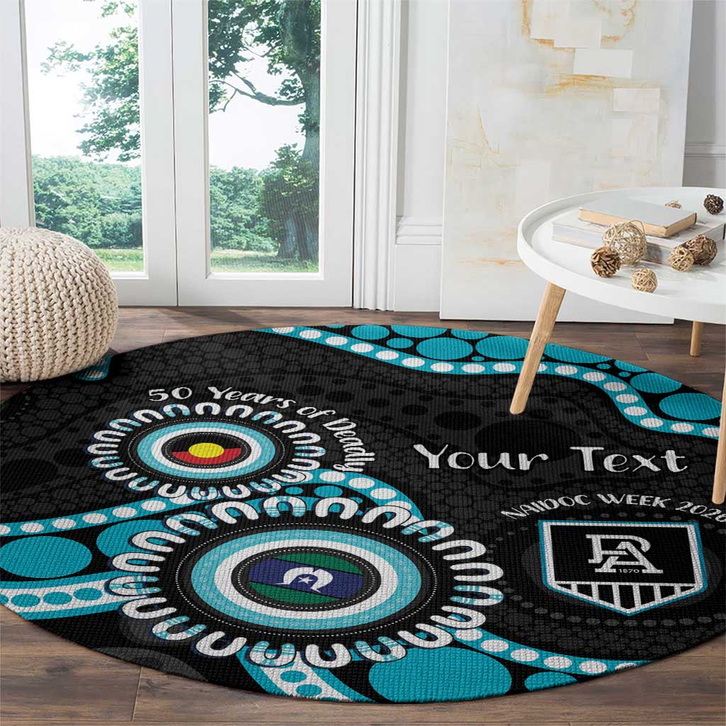 Port Adelaide NAIDOC 2026 Personalised Round Carpet 50 Years of Deadly Aboriginal Art