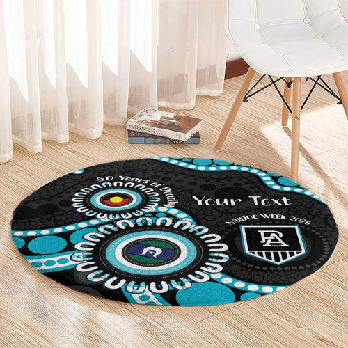 Port Adelaide NAIDOC 2026 Personalised Round Carpet 50 Years of Deadly Aboriginal Art
