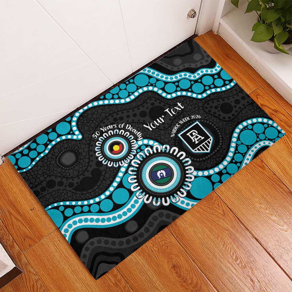 Port Adelaide NAIDOC 2026 Personalised Rubber Doormat 50 Years of Deadly Aboriginal Art