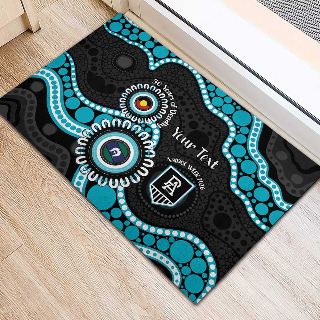 Port Adelaide NAIDOC 2026 Personalised Rubber Doormat 50 Years of Deadly Aboriginal Art