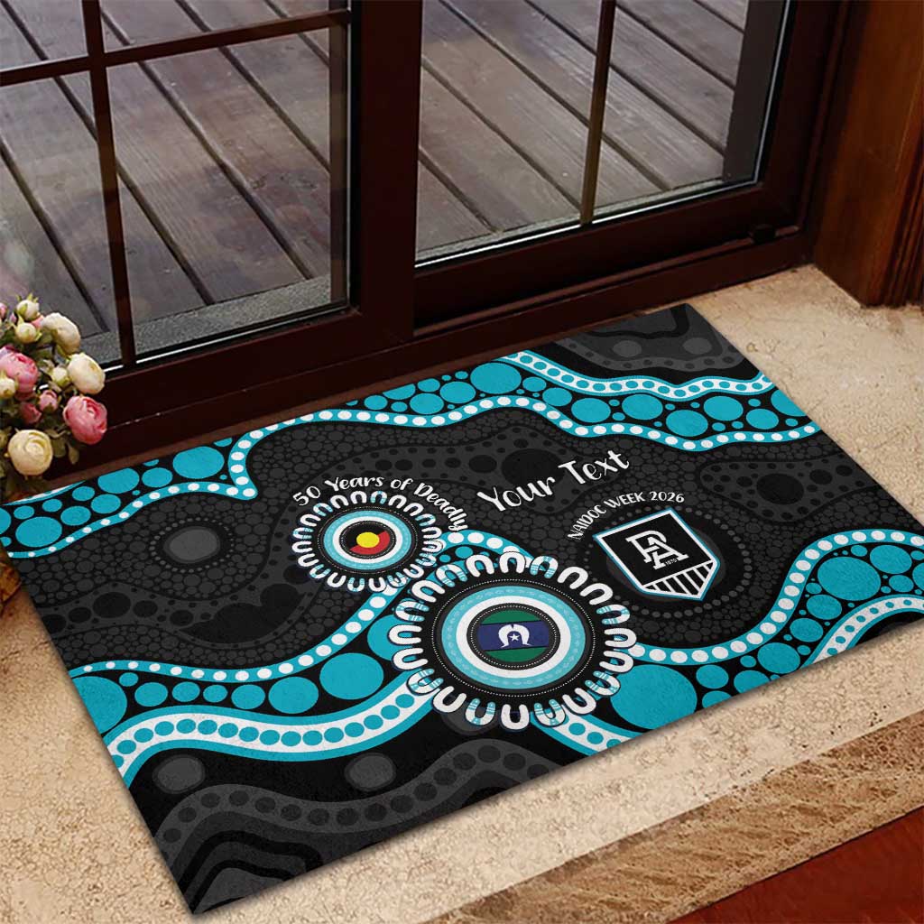 Port Adelaide NAIDOC 2026 Personalised Rubber Doormat 50 Years of Deadly Aboriginal Art