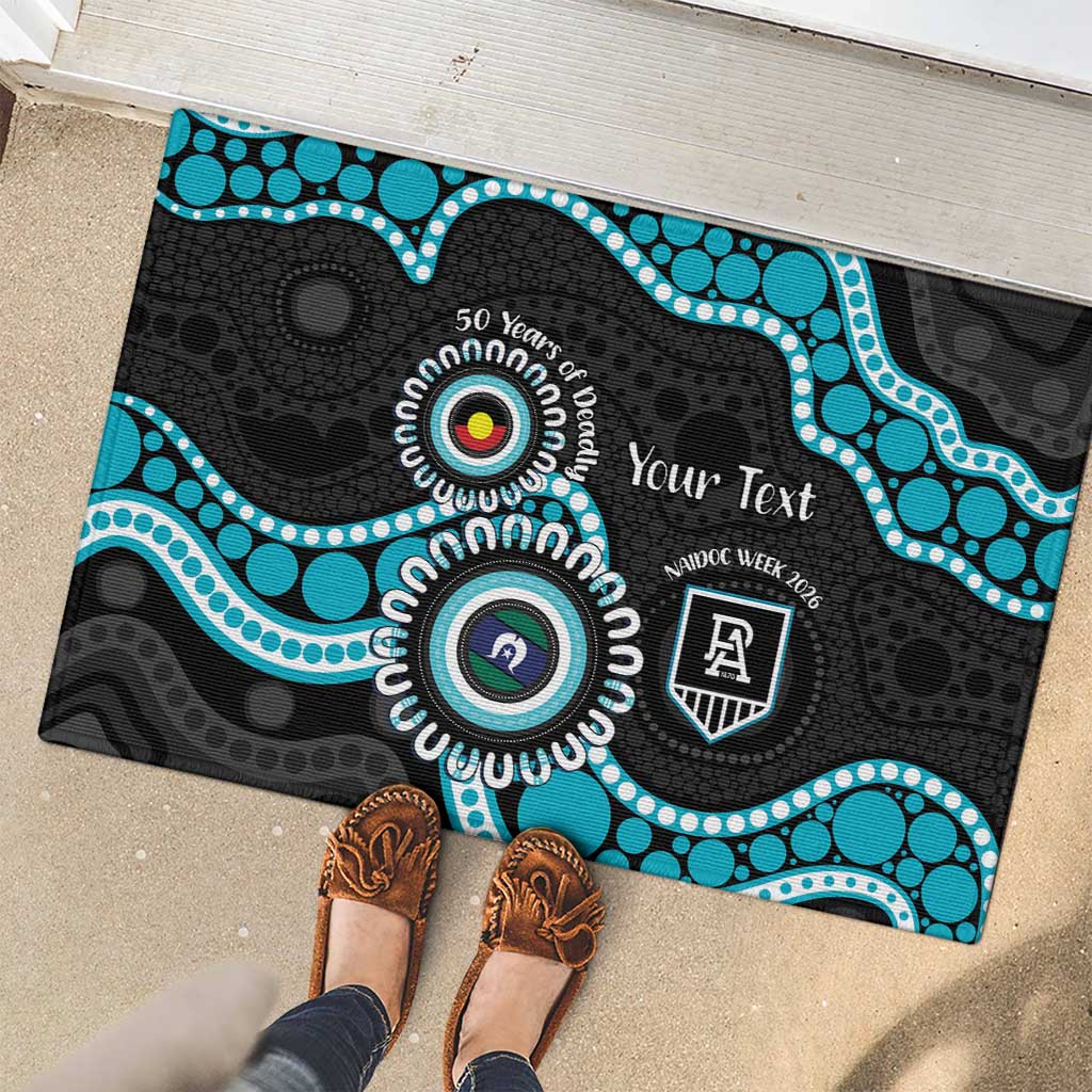 Port Adelaide NAIDOC 2026 Personalised Rubber Doormat 50 Years of Deadly Aboriginal Art