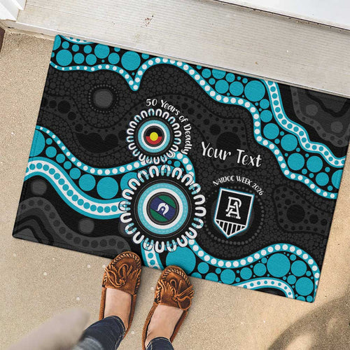 Port Adelaide NAIDOC 2026 Personalised Rubber Doormat 50 Years of Deadly Aboriginal Art