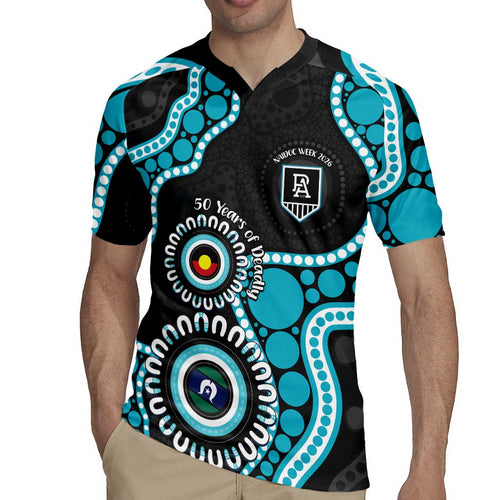 Port Adelaide NAIDOC 2026 Personalised Rugby Jersey 50 Years of Deadly Aboriginal Art
