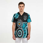 Port Adelaide NAIDOC 2026 Personalised Scrub Top 50 Years of Deadly Aboriginal Art