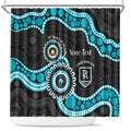 Port Adelaide NAIDOC 2026 Personalised Shower Curtain 50 Years of Deadly Aboriginal Art
