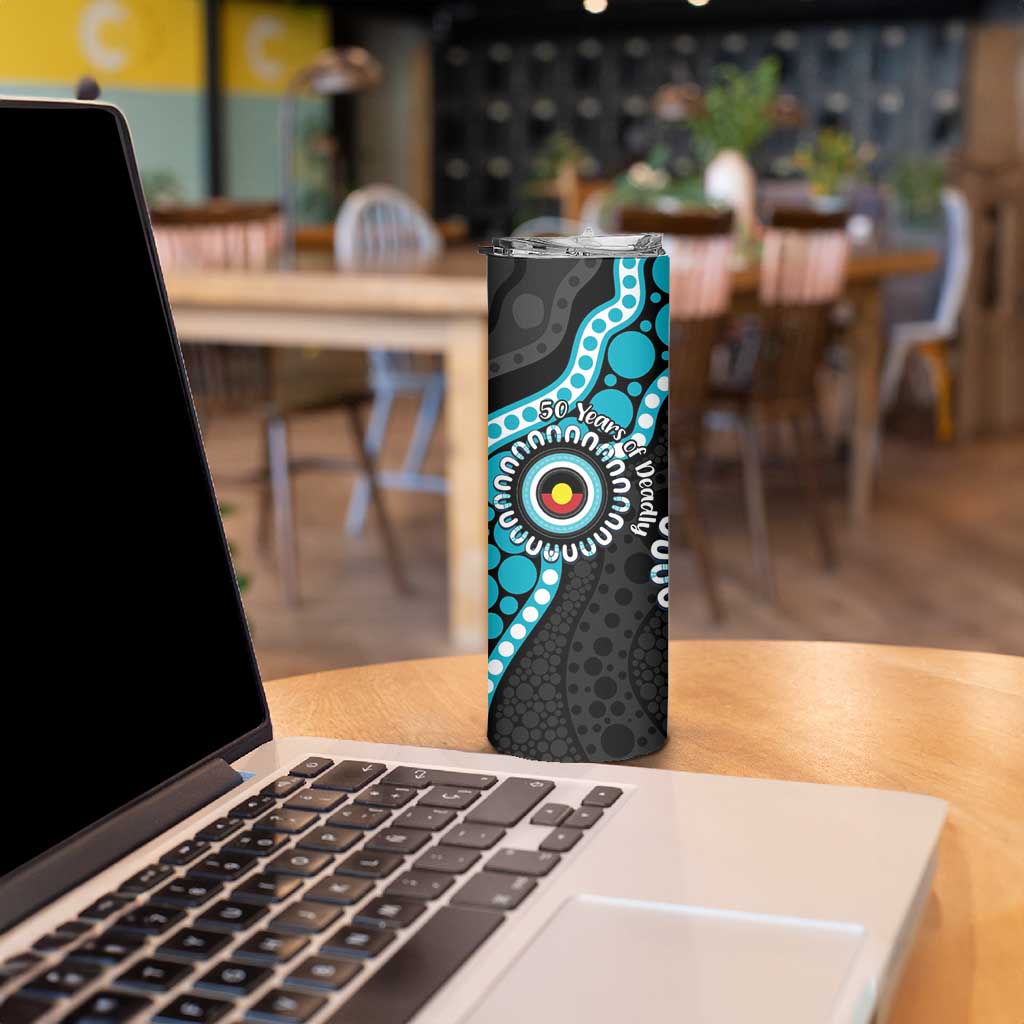 Port Adelaide NAIDOC 2026 Personalised Skinny Tumbler 50 Years of Deadly Aboriginal Art