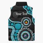 Port Adelaide NAIDOC 2026 Personalised Sleeveless Puffer Jacket 50 Years of Deadly Aboriginal Art