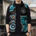 Port Adelaide NAIDOC 2026 Personalised Sleeveless Puffer Jacket 50 Years of Deadly Aboriginal Art
