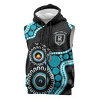 Port Adelaide NAIDOC 2026 Personalised Sleeveless Zip Hoodie 50 Years of Deadly Aboriginal Art