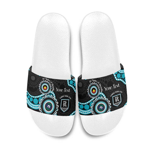 Port Adelaide NAIDOC 2026 Personalised Slide Sandals 50 Years of Deadly Aboriginal Art