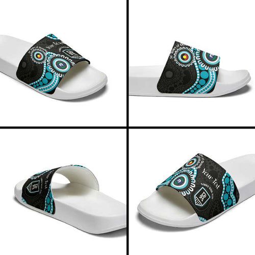 Port Adelaide NAIDOC 2026 Personalised Slide Sandals 50 Years of Deadly Aboriginal Art
