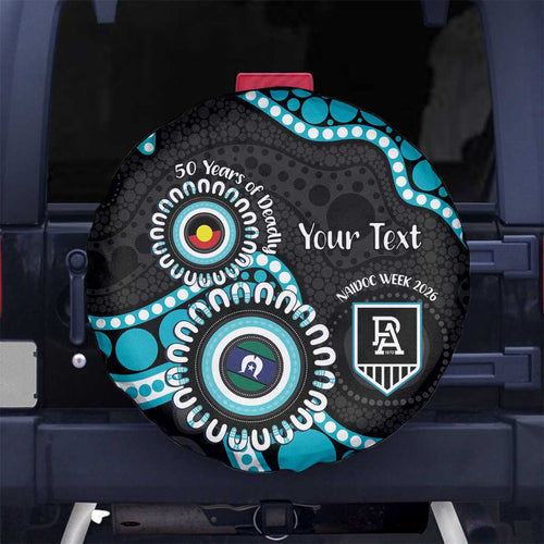 Port Adelaide NAIDOC 2026 Personalised Spare Tire Cover 50 Years of Deadly Aboriginal Art