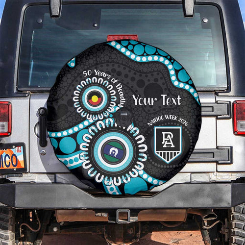 Port Adelaide NAIDOC 2026 Personalised Spare Tire Cover 50 Years of Deadly Aboriginal Art