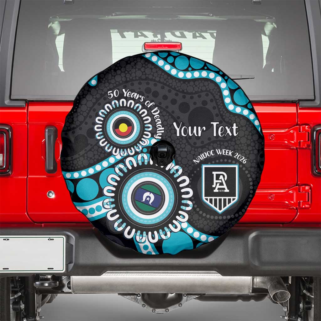 Port Adelaide NAIDOC 2026 Personalised Spare Tire Cover 50 Years of Deadly Aboriginal Art