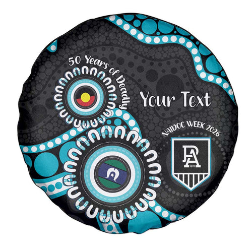 Port Adelaide NAIDOC 2026 Personalised Spare Tire Cover 50 Years of Deadly Aboriginal Art