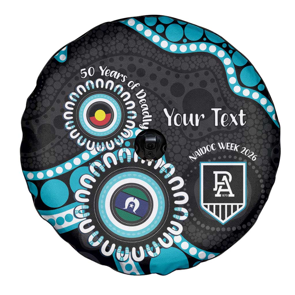 Port Adelaide NAIDOC 2026 Personalised Spare Tire Cover 50 Years of Deadly Aboriginal Art