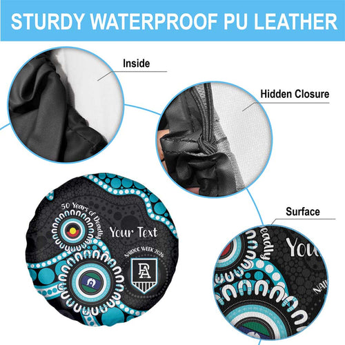 Port Adelaide NAIDOC 2026 Personalised Spare Tire Cover 50 Years of Deadly Aboriginal Art