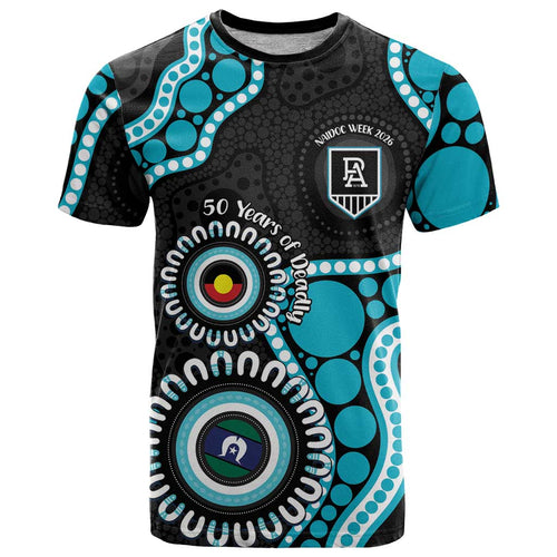 Port Adelaide NAIDOC 2026 Personalised T Shirt 50 Years of Deadly Aboriginal Art