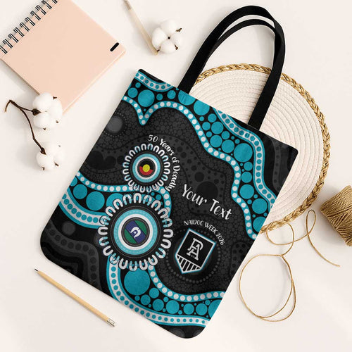 Port Adelaide NAIDOC 2026 Personalised Tote Bag 50 Years of Deadly Aboriginal Art