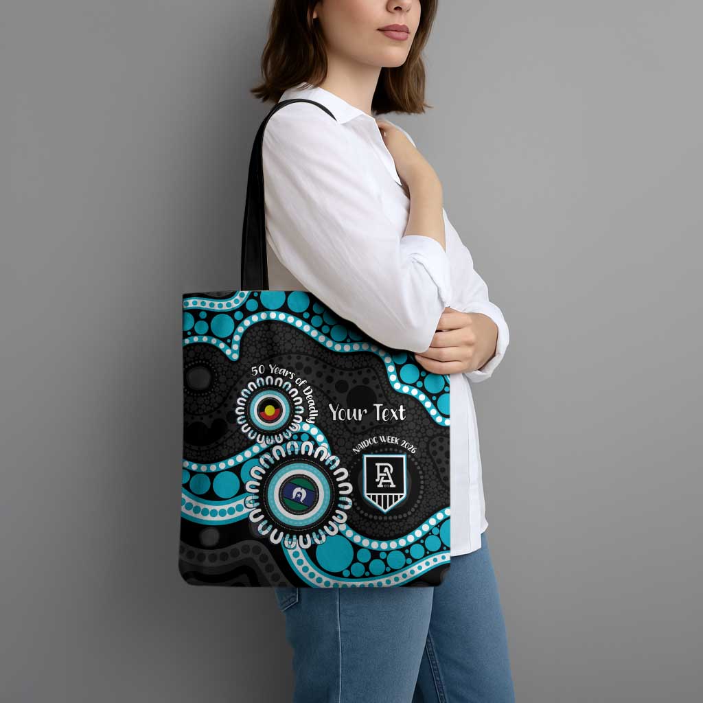 Port Adelaide NAIDOC 2026 Personalised Tote Bag 50 Years of Deadly Aboriginal Art