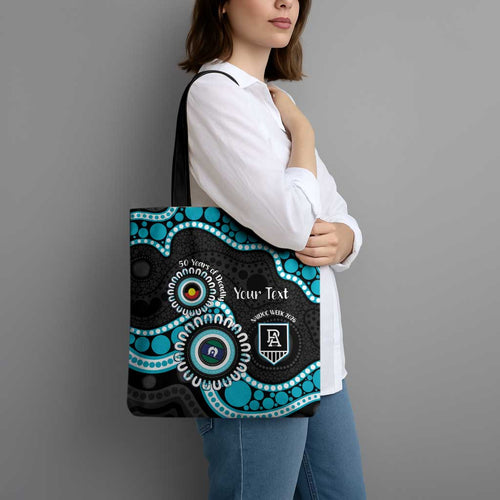 Port Adelaide NAIDOC 2026 Personalised Tote Bag 50 Years of Deadly Aboriginal Art
