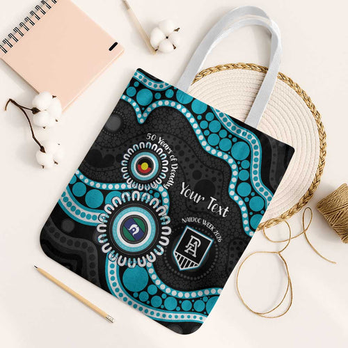 Port Adelaide NAIDOC 2026 Personalised Tote Bag 50 Years of Deadly Aboriginal Art