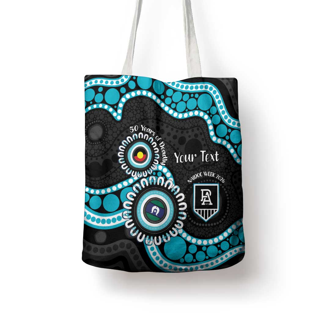 Port Adelaide NAIDOC 2026 Personalised Tote Bag 50 Years of Deadly Aboriginal Art