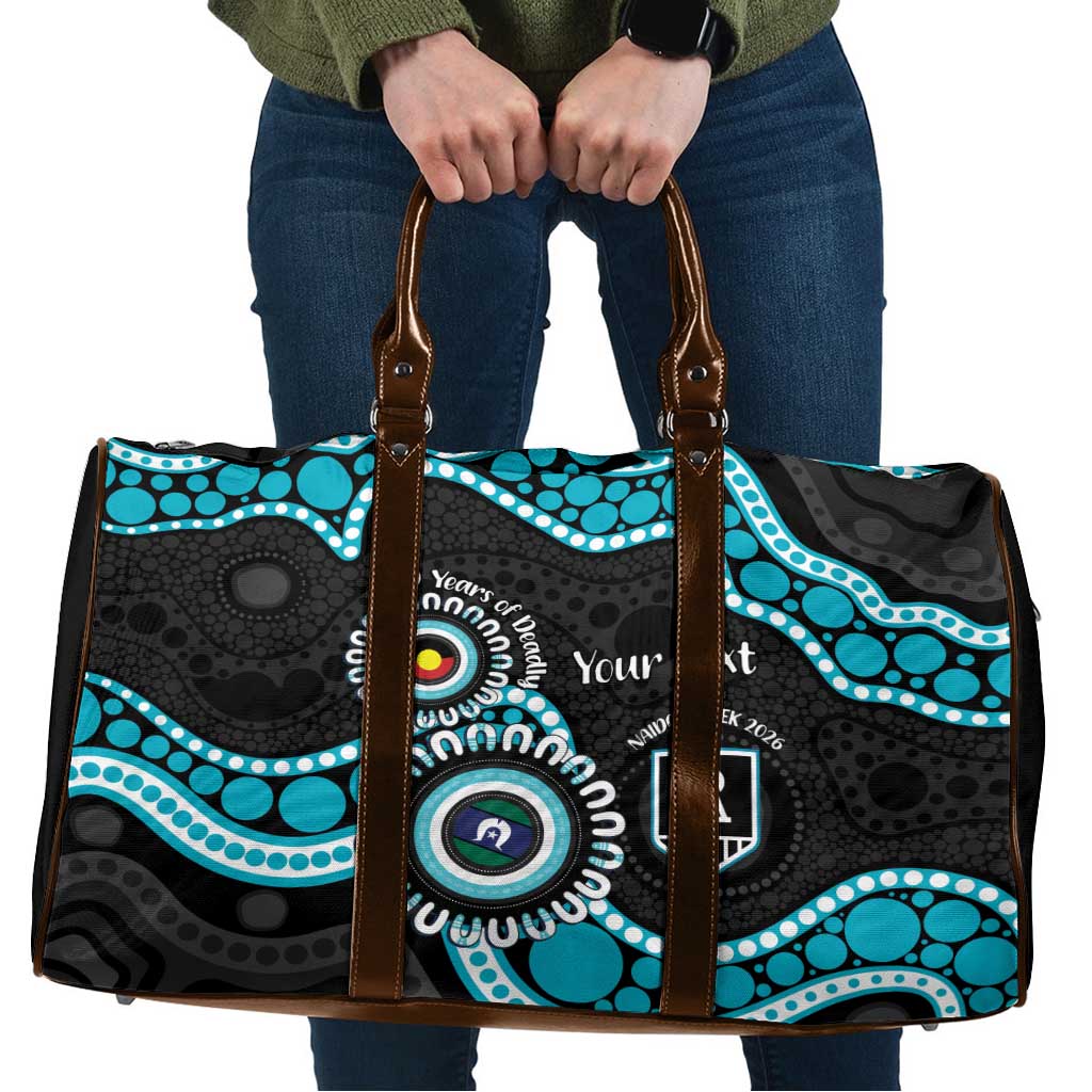 Port Adelaide NAIDOC 2026 Personalised Travel Bag 50 Years of Deadly Aboriginal Art