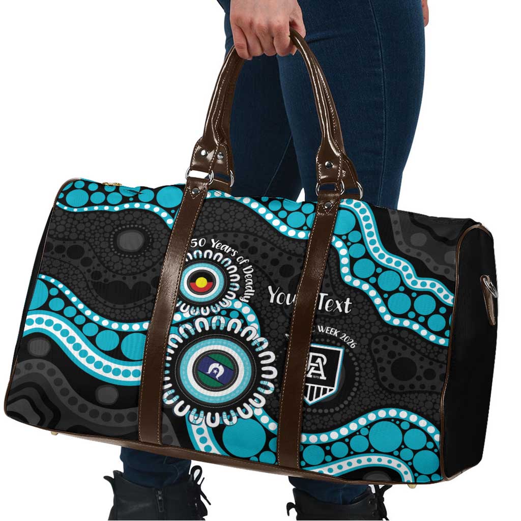 Port Adelaide NAIDOC 2026 Personalised Travel Bag 50 Years of Deadly Aboriginal Art