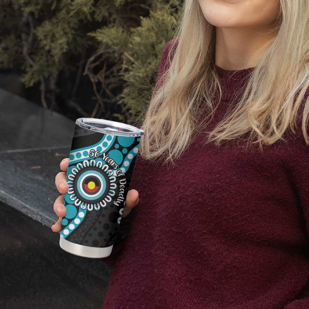 Port Adelaide NAIDOC 2026 Personalised Tumbler Cup 50 Years of Deadly Aboriginal Art