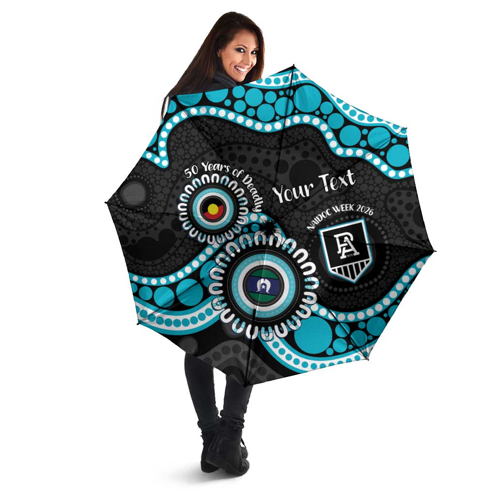 Port Adelaide NAIDOC 2026 Personalised Umbrella 50 Years of Deadly Aboriginal Art