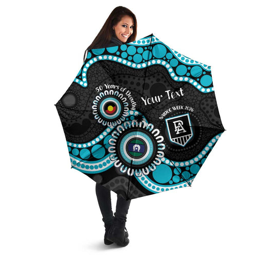 Port Adelaide NAIDOC 2026 Personalised Umbrella 50 Years of Deadly Aboriginal Art