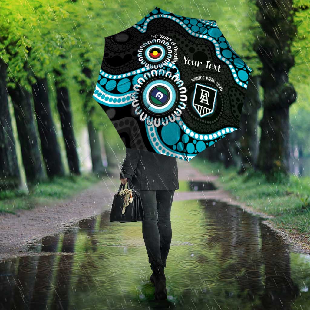 Port Adelaide NAIDOC 2026 Personalised Umbrella 50 Years of Deadly Aboriginal Art