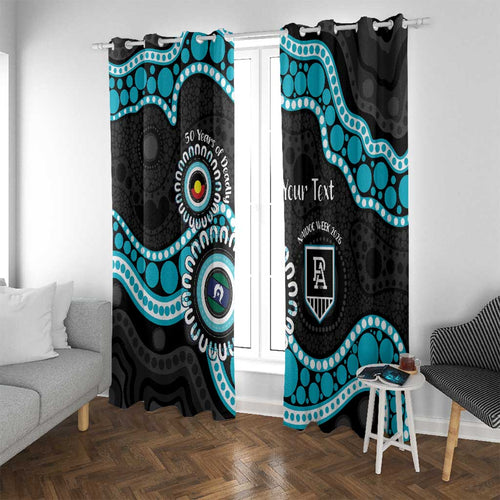 Port Adelaide NAIDOC 2026 Personalised Window Curtain 50 Years of Deadly Aboriginal Art