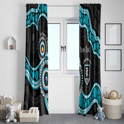 Port Adelaide NAIDOC 2026 Personalised Window Curtain 50 Years of Deadly Aboriginal Art